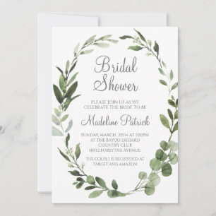 Invitation Aquarelle Fête des mariées de verdure
