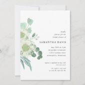 Invitation Aquarelle Fête des mariées de verdure et de fleurs (Devant)