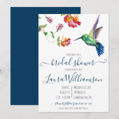 Invitation Aquarelle Fête des mariées d'été des colibris (Devant / Derrière)