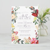 Invitation Aquarelle Fête des mariées Fleurs du Jardin (Debout devant)