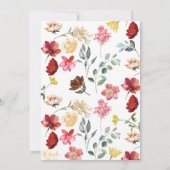 Invitation Aquarelle Fête des mariées Fleurs du Jardin (Dos)