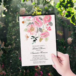 Invitation Aquarelle Fête des mariées Fleurs du Jardin