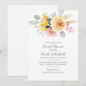 Invitation Aquarelle Fête des mariées Floral Moderne Botaniqu (Devant / Derrière)