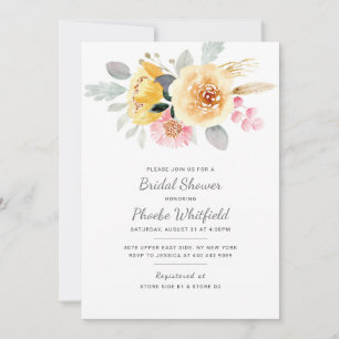 Invitation Aquarelle Fête des mariées Floral Moderne Botaniqu