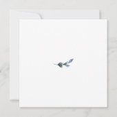 Invitation Aquarelle Fête des mariées florale bleu foncé (Dos)