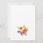 Invitation Aquarelle Fête des mariées florale colorée (Dos)