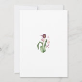 Invitation Aquarelle Fête des mariées florale pourpre (Dos)