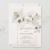 Invitation aquarelle Fête des mariées florale romantique Invi (Devant)