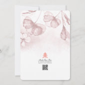 Invitation Aquarelle Fête des mariées florale rose pâle (Dos)