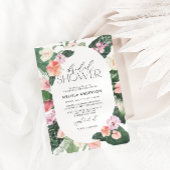Invitation Aquarelle Fête des mariées florale tropicale