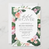 Invitation Aquarelle Fête des mariées florale tropicale (Devant)