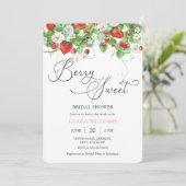 Invitation Aquarelle Fête des mariées fraise (Debout devant)