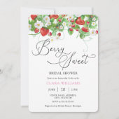 Invitation Aquarelle Fête des mariées fraise (Devant)