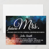 Invitation Aquarelle Fête des mariées future Mme (Devant / Derrière)