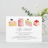 Invitation Aquarelle Fête des mariées gâteaux sucrés Brunch (Debout devant)