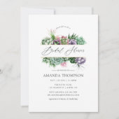 Invitation Aquarelle Fête des mariées géométrique Succulente (Devant)