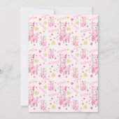 Invitation Aquarelle Fête des mariées Llama rose (Dos)