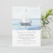 Invitation Aquarelle Fête des mariées nautique Brunch (Debout devant)