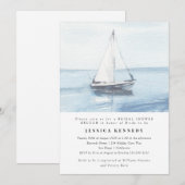 Invitation Aquarelle Fête des mariées nautique Brunch (Devant / Derrière)