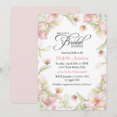 Invitation Aquarelle Fête des mariées Pastel Cadre Floral (Devant / Derrière)