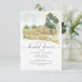 Invitation Aquarelle Fête des mariées paysage vert ID786 (Debout devant)