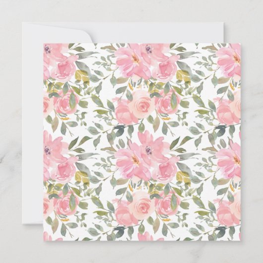 Invitation Aquarelle Fête des mariées rose pâle (Dos)