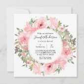 Invitation Aquarelle Fête des mariées rose pâle (Devant)