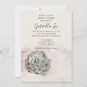 Invitation Aquarelle Fête des mariées Succulente (Devant)