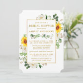 Invitation Aquarelle Fête des mariées tournesol blanc Floral (Debout devant)