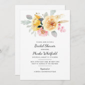 Invitation Aquarelle Fête des mariées végétale florale (Devant / Derrière)