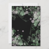 Invitation Aquarelle Fête des mariées végétale verte et rose (Dos)