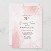 Invitation Aquarelle fête du 21e anniversaire (Devant)