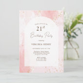 Invitation Aquarelle fête du 21e anniversaire (Debout devant)