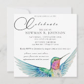 Invitation Aquarelle Fête du colibri Photo (Dos)