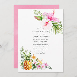 Invitation Aquarelle Fête florale tropicale de vie