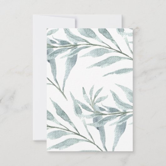 Invitation aquarelle feuillage baptême (Dos)