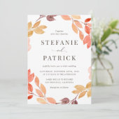 Invitation Aquarelle Feuillage d'automne Mariage de automne d (Debout devant)