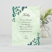 Invitation Aquarelle Feuillage Eucalyptus Demoiselle d'Honneu (Debout devant)