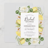 Invitation Aquarelle feuillage floral citron (Devant / Derrière)