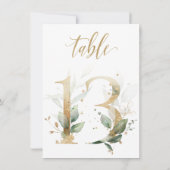 Invitation Aquarelle Feuillage vert et or, tableau 13 (Dos)