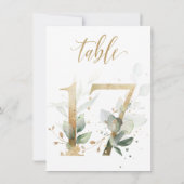 Invitation Aquarelle Feuillage vert et or, tableau 17 (Dos)