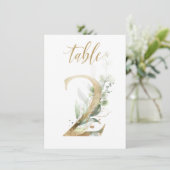 Invitation Aquarelle Feuillage vert et or, tableau numéro 2 (Debout devant)