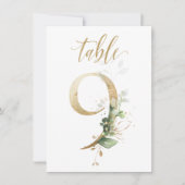 Invitation Aquarelle Feuillage vert et or, tableau numéro 9 (Devant)