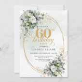Invitation aquarelle feuille de verdure 60e annive (Devant)