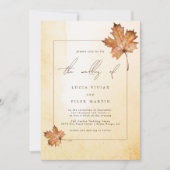 Invitation Aquarelle Feuille d'érable d'automne Photo Code QR (Devant)