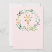 Invitation Aquarelle Feuille Fleur Baby Baby shower Giraffe (Dos)