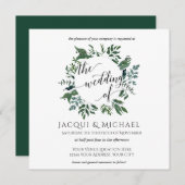 Invitation Aquarelle Feuille Mariage de la forêt | CARRÉ (Devant / Derrière)