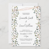 Invitation Aquarelle Feuille Mariage de verdure (Devant)