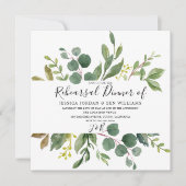 Invitation Aquarelle Feuille verte Dîner de répétition Invita (Devant)