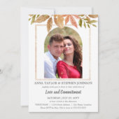 Invitation Aquarelle Feuilles d'automne & Cérémonie d'engagem (Devant)